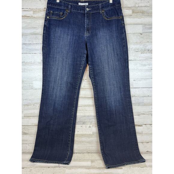 Chico’s Platinum Braided Dayton MR Denim Jeans Size 3 / XL / 16 Dark Wash - Picture 1 of 12